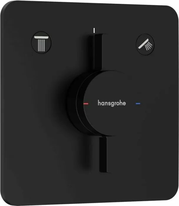 Baterie dus incastrata negru mat Hansgrohe DuoTurn Q 2 functii