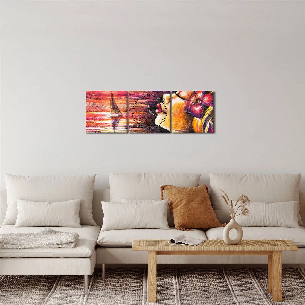 Tablou - Amintiri de vară (cu ceas) (90x30 cm)