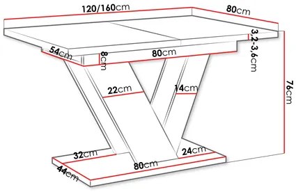 Masă sufragerie extensibilă Granger (Marmură Alb + lucios Alb) (pentru 2-6 persoane). 1105382
