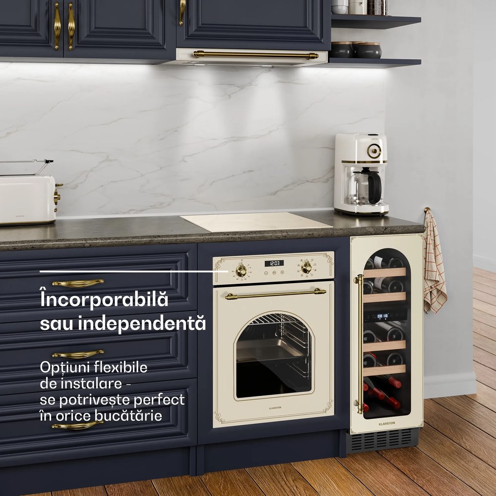 Klarstein Vinovilla Victoria 17 Duo frigider de vin, 2 zone de răcire, Control tactil, 17 sticle, 4 rafturi