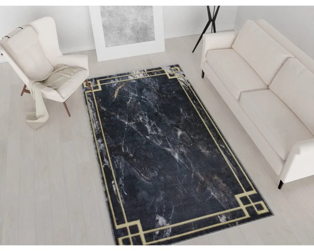 Covor gri închis lavabil 180x120 cm - Vitaus