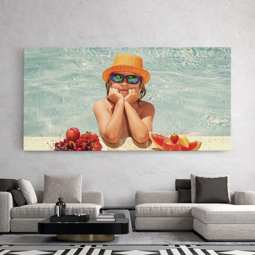 Tablou Canvas, 60x120cm, Dormitor si Living, Peisaje, Vara, Child Swimming
