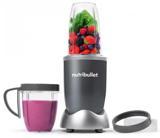 Blender Nutribullet NB606DG, 600W, 20000rpm, 700ml/500ml, 5 lame, Zdrobire gheata, Gri