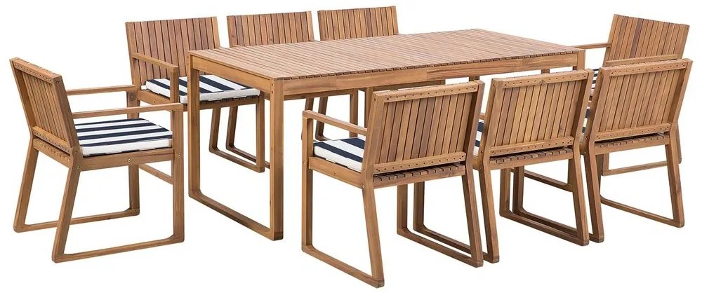 Set pentru grădină SASAN (maro deschis) (perne albastre) (pentru 8 persoane). 1022853