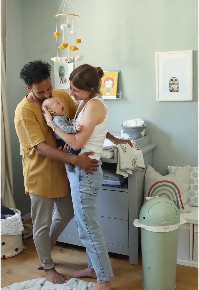 Coș de gunoi verde pentru scutece din plastic 25 l Whale – Kindsgut