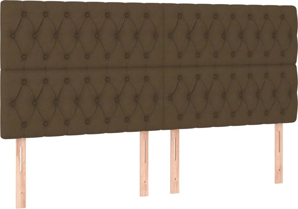 vidaXL Tăblie de pat maro închis 180x7x118/128 cm, material textil