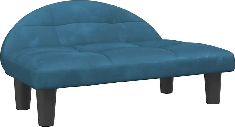 vidaXL Pat de câini, albastru, 70x52x30 cm, catifea