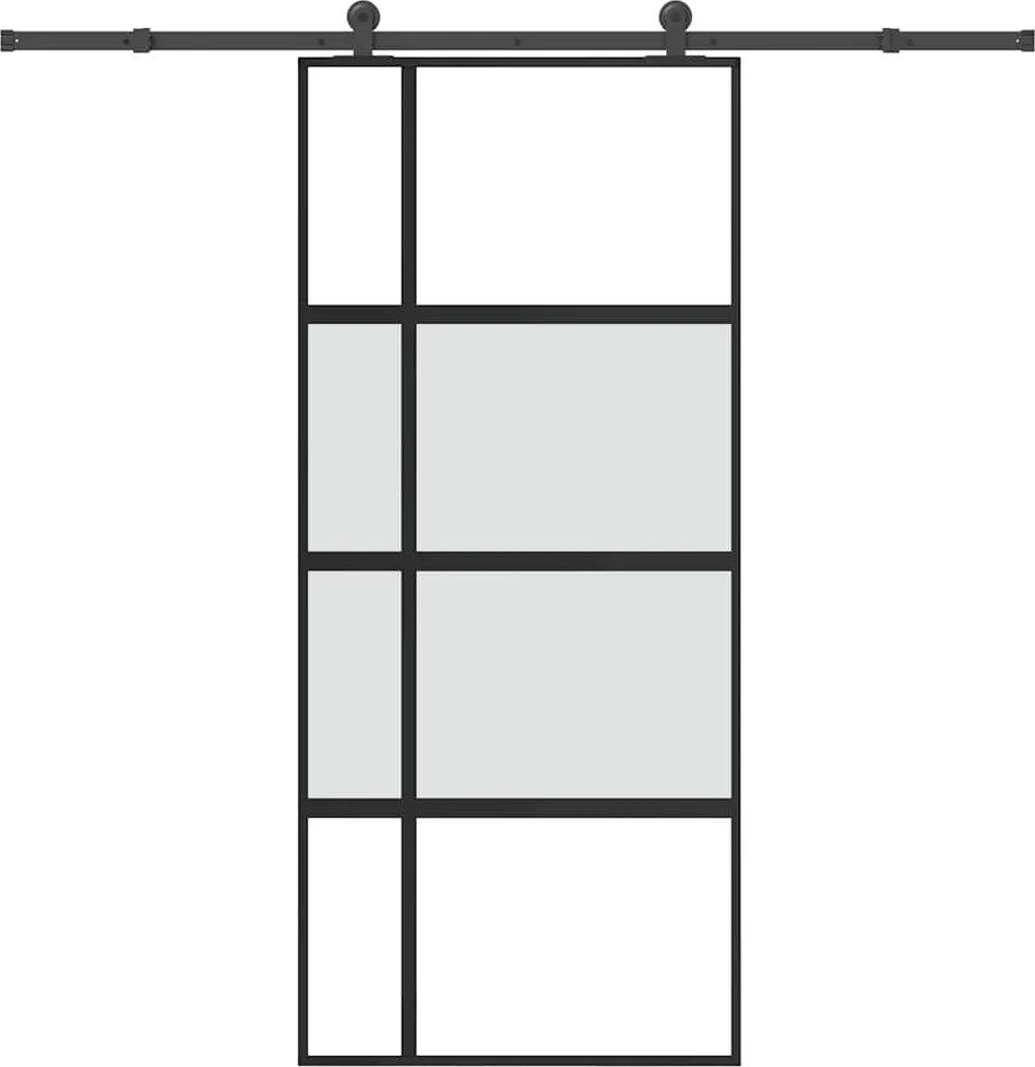 vidaXL Ușă glisantă cu set de feronerie sticlă temperată și aluminiu