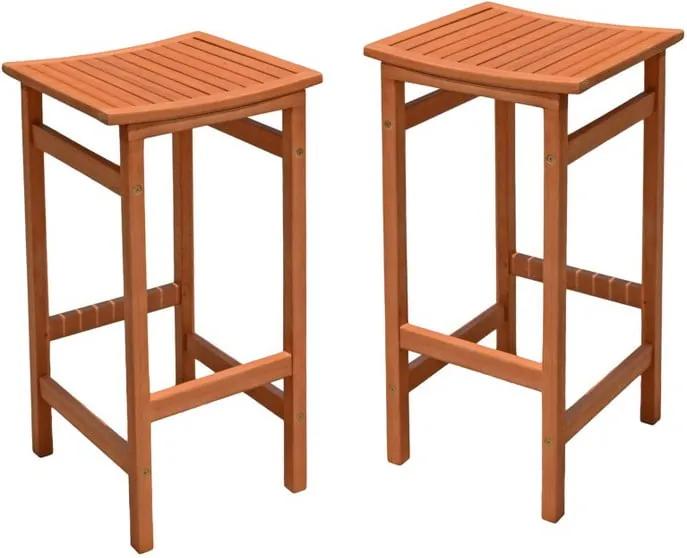 Set 2 scaune de bar din lemn de eucalipt ADDU Palmdale