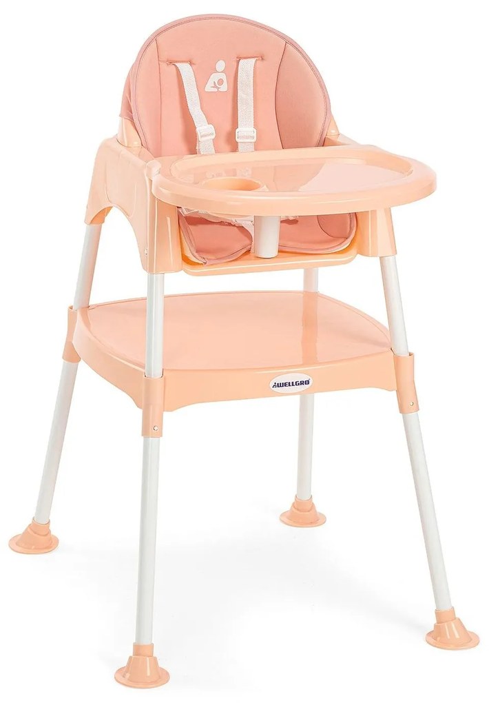 Scaun de Masa pentru Bebelusi, 3 in 1, Transformabil in Scaunel si Masuta, Centura de Siguranta in 5 Puncte 55x86x55 cm