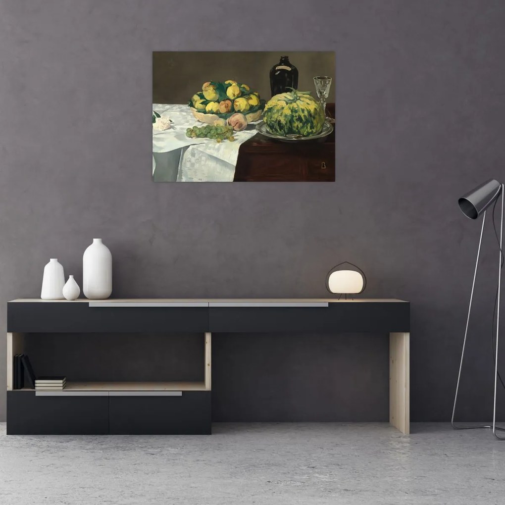 Tablou - Edouard Manet, Still Life with Melon and Peaches, reproducere (70x50 cm)