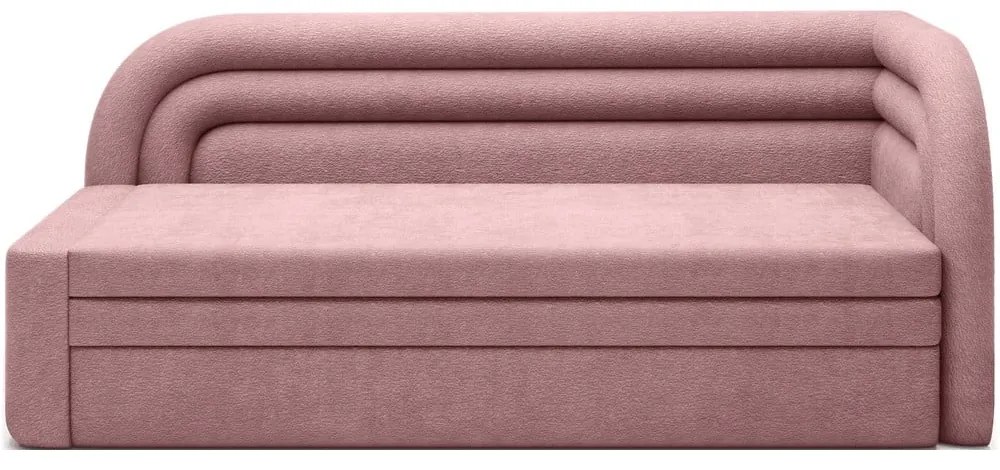 Canapea roz extensibilă/cu spațiu de depozitare cu tapițerie din chenille cu colț pe partea dreaptă 223 cm Fabillo – ELTAP