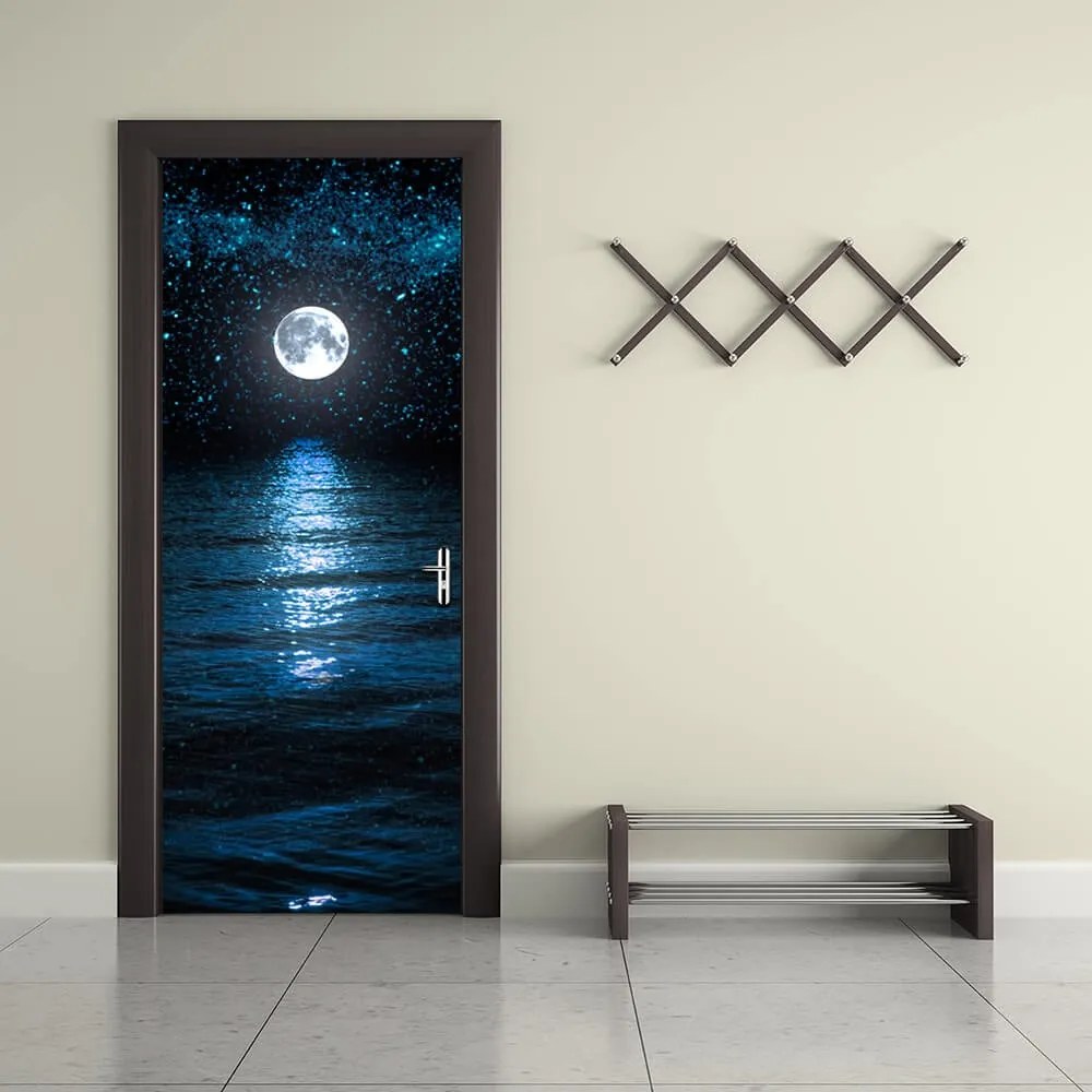 Autocolant decorativ pentru Usa - Moon and Stars