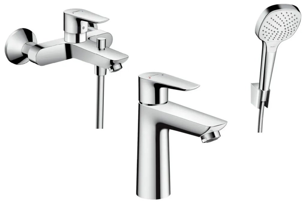 Set baterie cadă-duș Hansgrohe Talis E 71740000, baterie lavoar Hansgrohe Talis E 71710000, 26425400