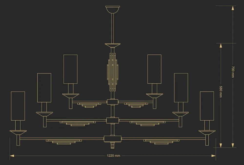 Candelabru 6 brate realizat manual Fellino