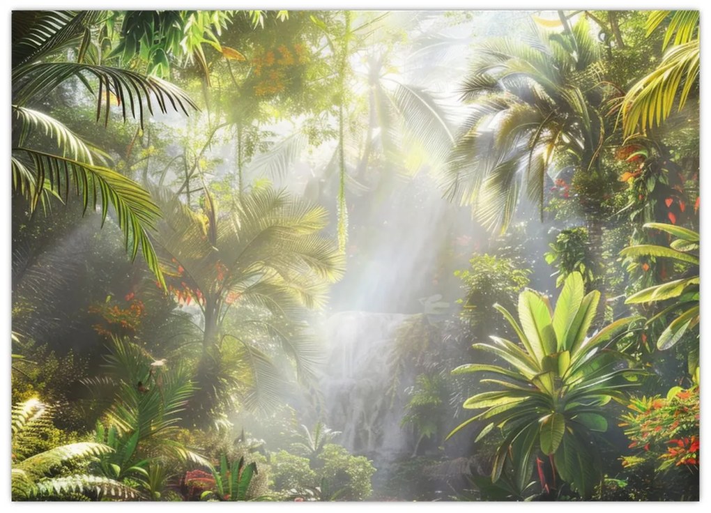 Tablou pe sticlă - Pădure tropicală (70x50 cm)