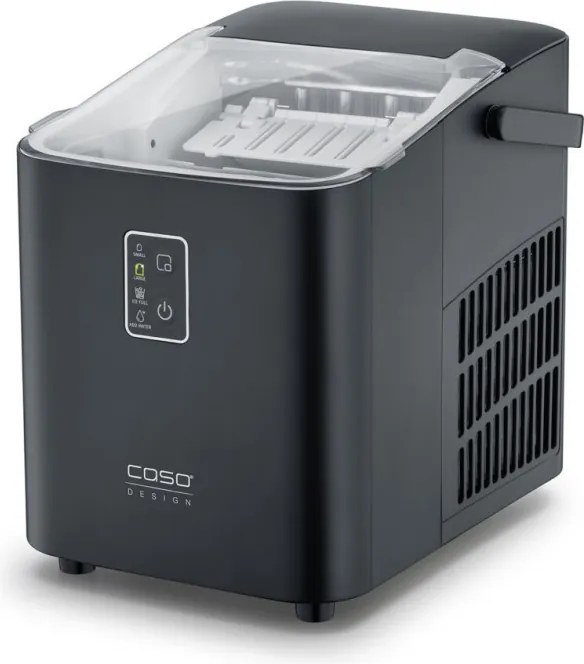 Masina de facut cuburi de gheata Caso IceChef Compact 3401, 120 W, 1 l, 12 kg/24 h, 2 dimensiuni, Autocuratare, Cu compresor, Negru mat