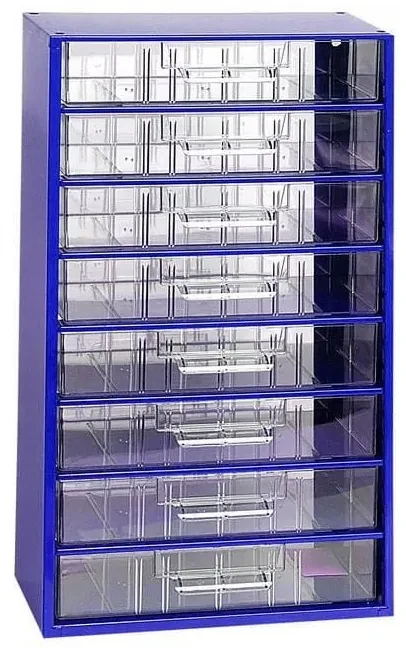 Organizator metalic, 8 sertare, albastru W8D | BIANO