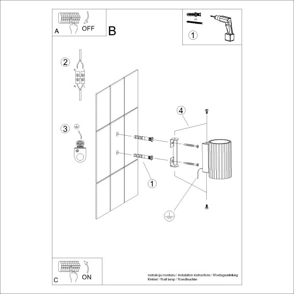 Aplică Sollux SL.1650 KARBON 1xGU10/10W/230V auriu