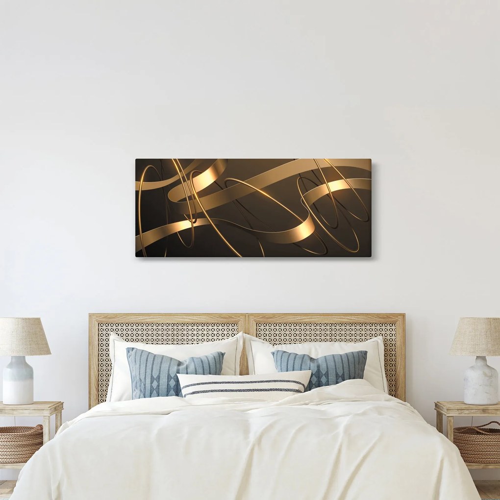 Tablou - Panglici de bronz (120x50 cm)