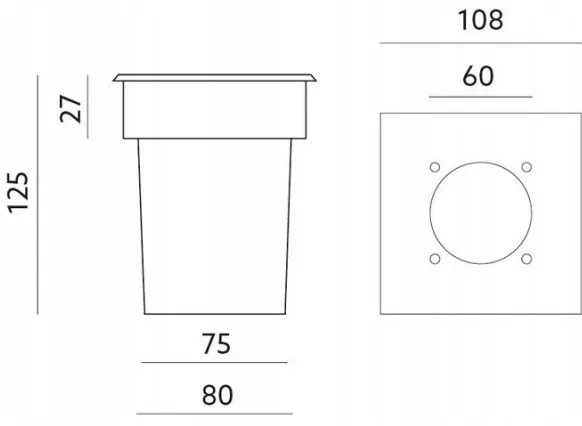 Corp de iluminat încastrat de exterior ENTRADA1 1xGU10/50W/230V IP65