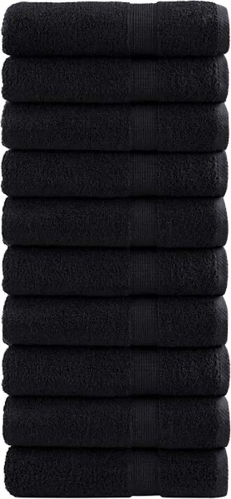 vidaXL Prosop pentru musafiri SOLUND 25 pcs Negru 100 x 150 cm 550 gsm