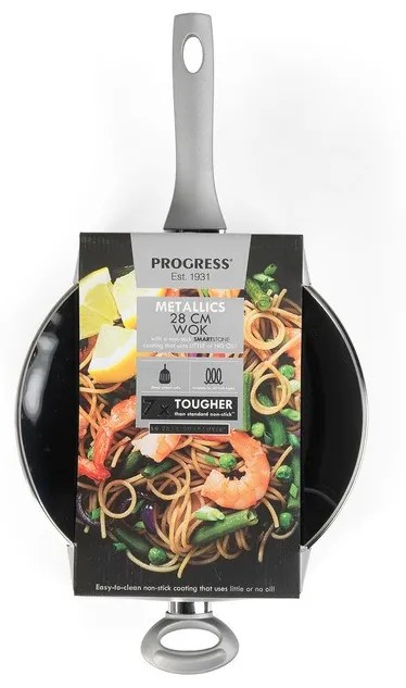 Tigaie wok cu capac 28cm, invelis non-stick, Scandi Smartstone