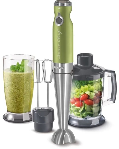 Mixer vertical 4 în 1 1200W/230V oțel inoxidabil/verde Sencor