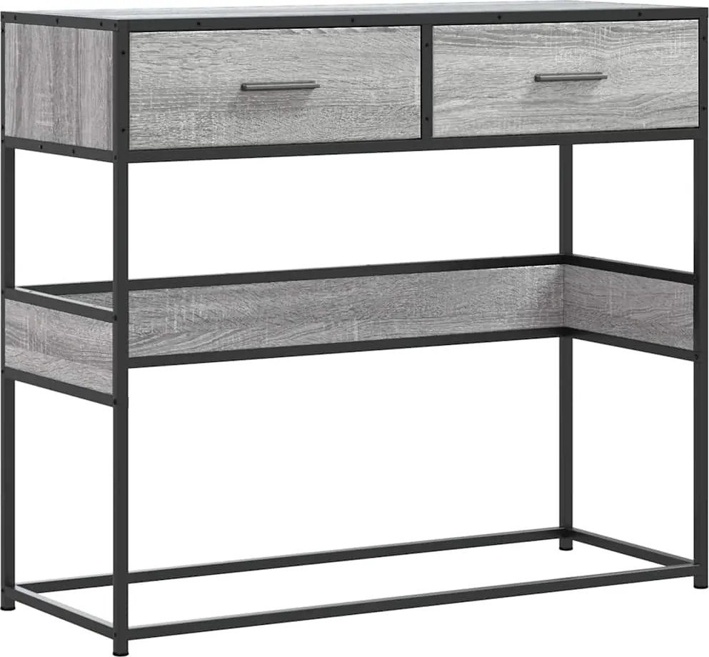vidaXL Măsuță consolă, gri sonoma, 90x35x80 cm, lemn prelucrat