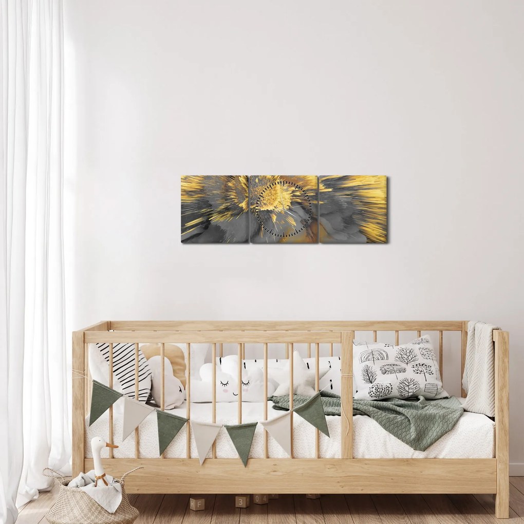 Tablou - Expansiunea aurului (cu ceas) (90x30 cm)