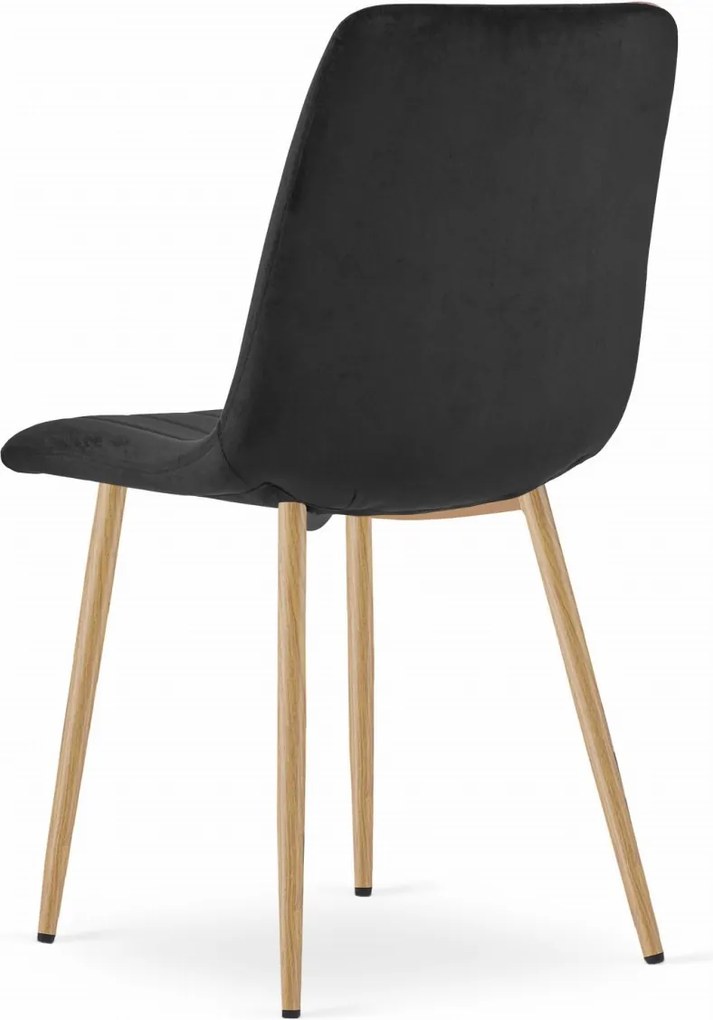 Scaun de catifea neagra LAVA