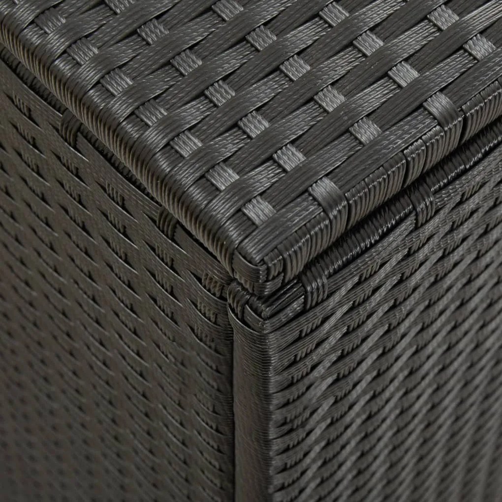 Lada de depozitare de gradina, negru, 200x50x60 cm, poliratan Negru, 200 x 50 x 60 cm