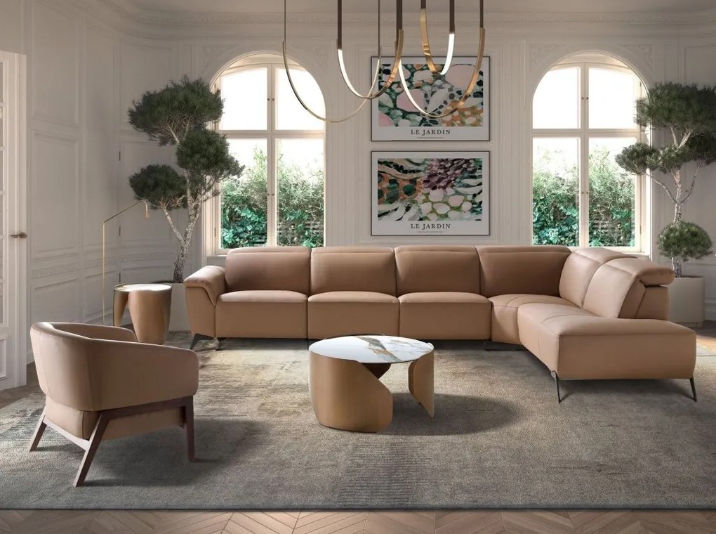 Fotoliu LUX design italian, Piele Naturala, Brown