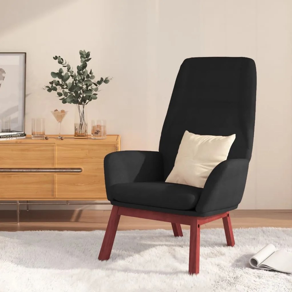 341389 vidaXL Scaun de relaxare, negru, material textil