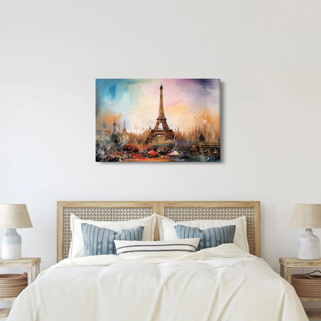 Tablou - Pictură a Turnului Eiffel (90x60 cm)