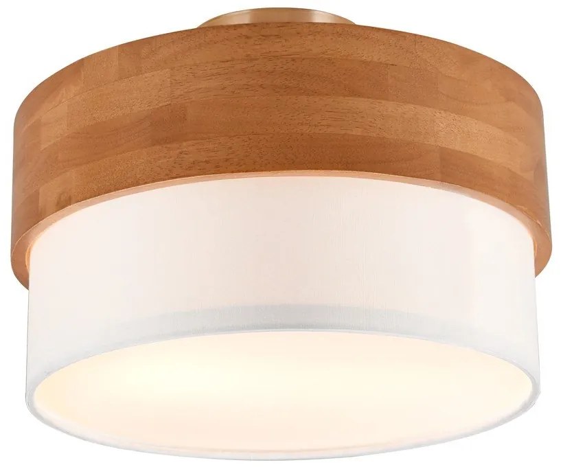 Plafonieră albă/în culoare naturală cu abajur textil Seasons – Trio