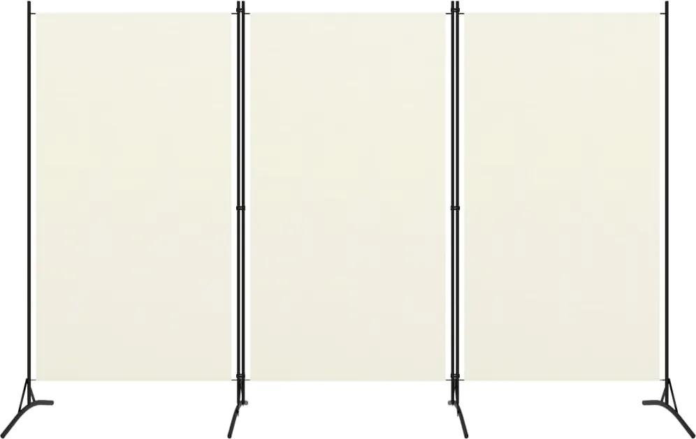 Paravan de camera cu 3 panouri, alb crem, 260 x 180 cm