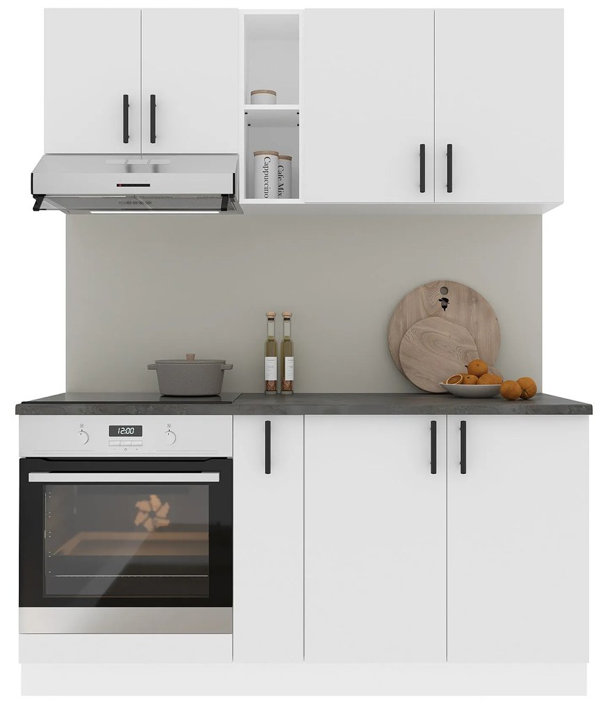 Set Bucatarie Karo V7, Alb, Blat Thermo 28 mm, L 160 cm