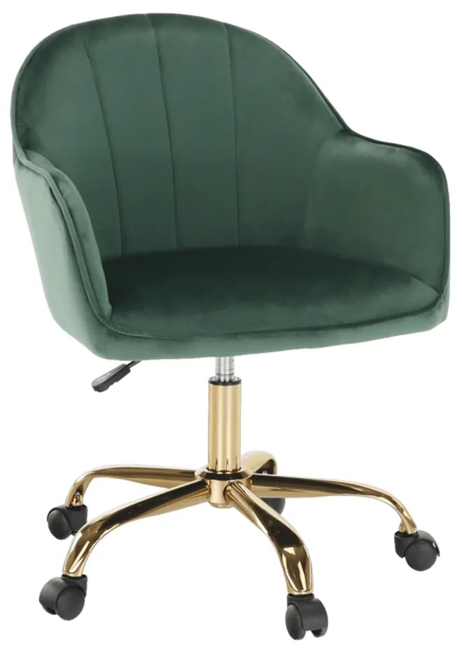 Fotoliu de birou, verde material Velvet /auriu, EROL