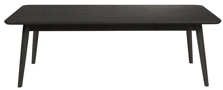 Măsuță de cafea neagră cu blat cu aspect de lemn de stejar 60x120 cm Fabio – White Label