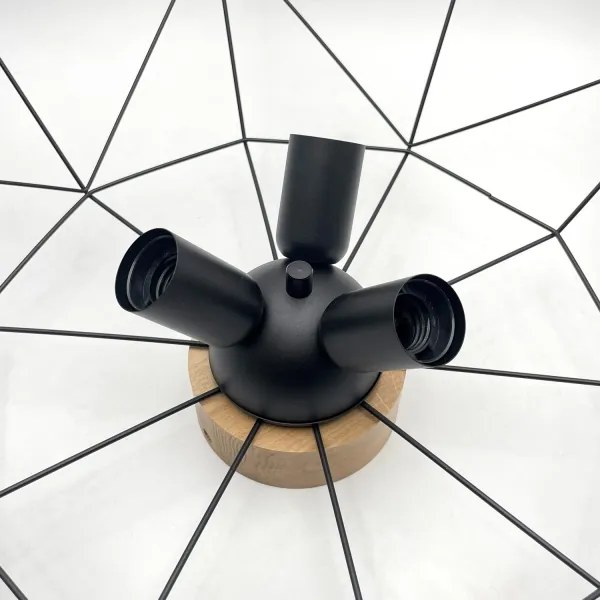 Brilagi - Plafonieră WOODY BASKET 3xE27/60W/230V, diam. 60 cm, stejar