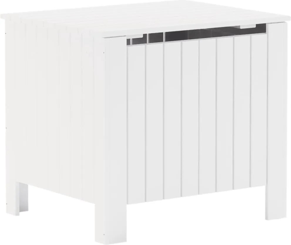 vidaXL Cutie depozitare capac "RANA", alb, 60x49x54 cm, lemn masiv pin