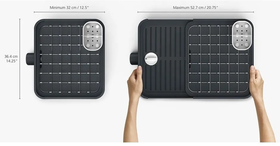 Suport ajustabil pentru scurs vase Joseph Joseph Extend, gri