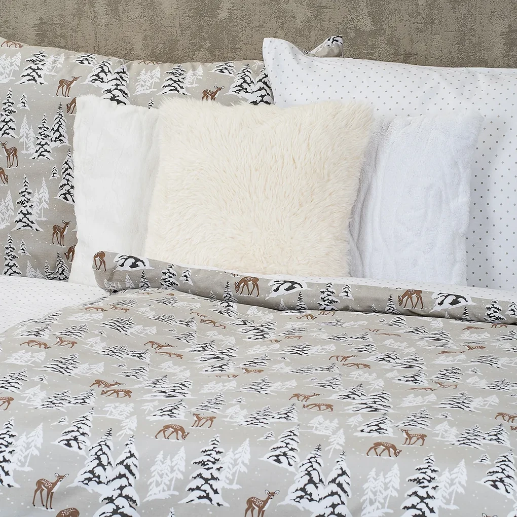Lenjerie de pat din bumbac 4Home Christmas forest , 140 x 220 cm, 70 x 90 cm, 140 x 220 cm, 70 x 90 cm