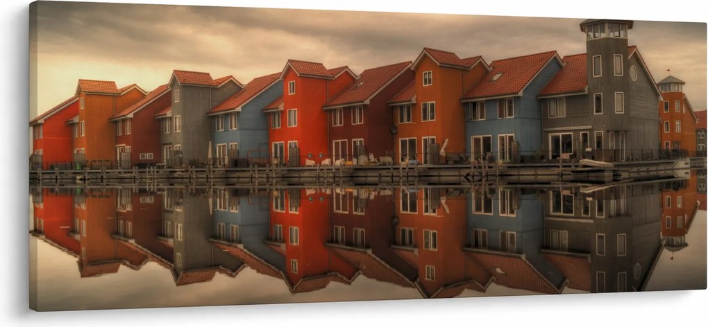 Tablou cu căsuțele colorate (120x50 cm)