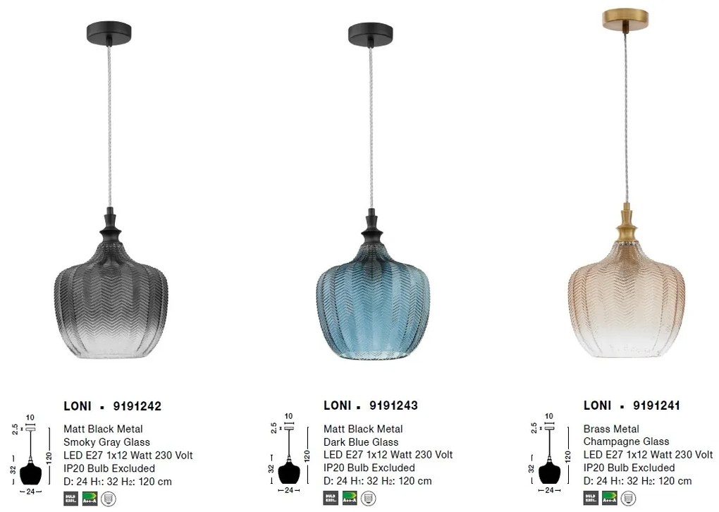 Lustra / Pendul design modern Loni fumuriu NVL-9191242