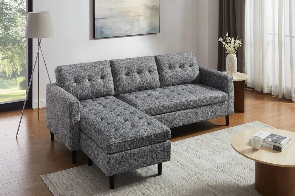 Coltar modern, Tesatura Structurata Gri STOCKHOLM 220cm