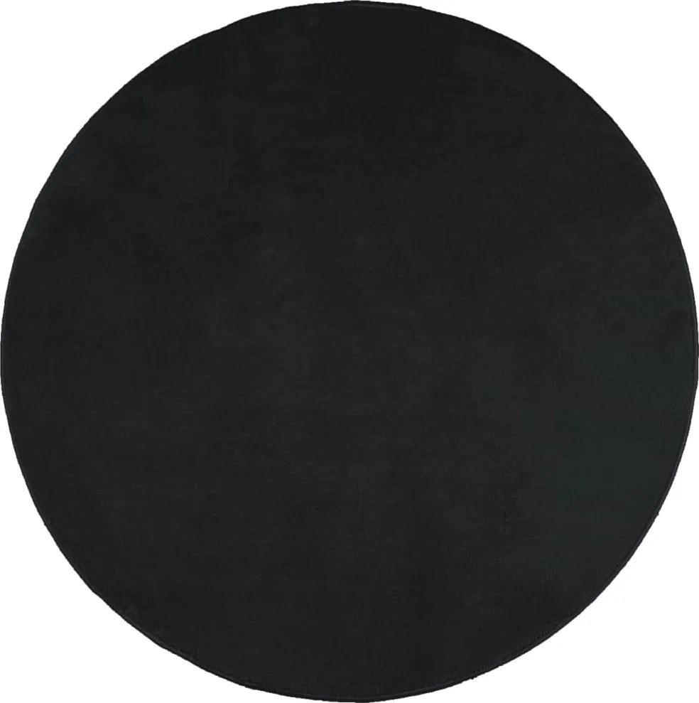 vidaXL Covor „OVIEDO”, fire scurte, negru, Ø 160 cm