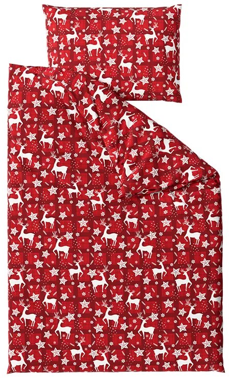 Lenjerie de pat din microfibra VELVET CHRISTMAS rosie Dimensiune lenjerie de pat: 70 x 90 cm | 140 x 220 cm