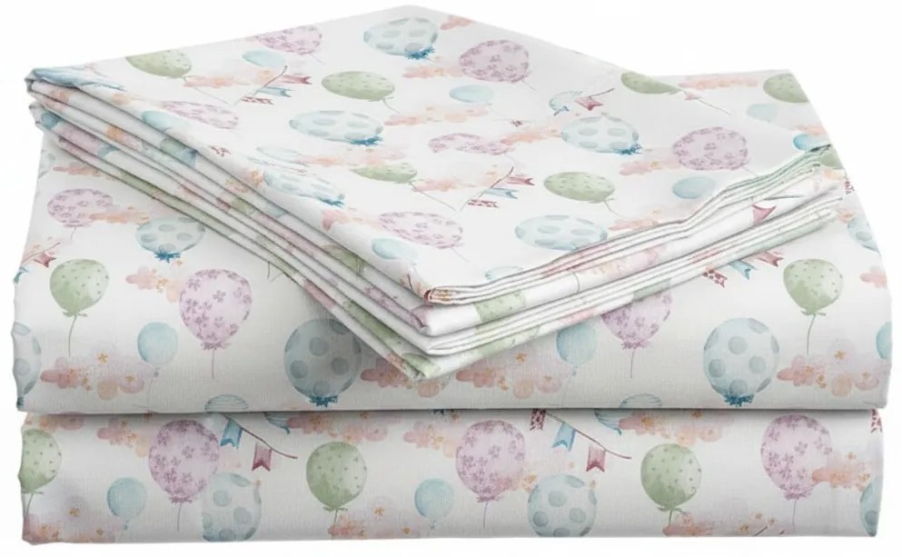 Cearsaf din bumbac pentru patut copil BALUNEA alb 110x160 cm
